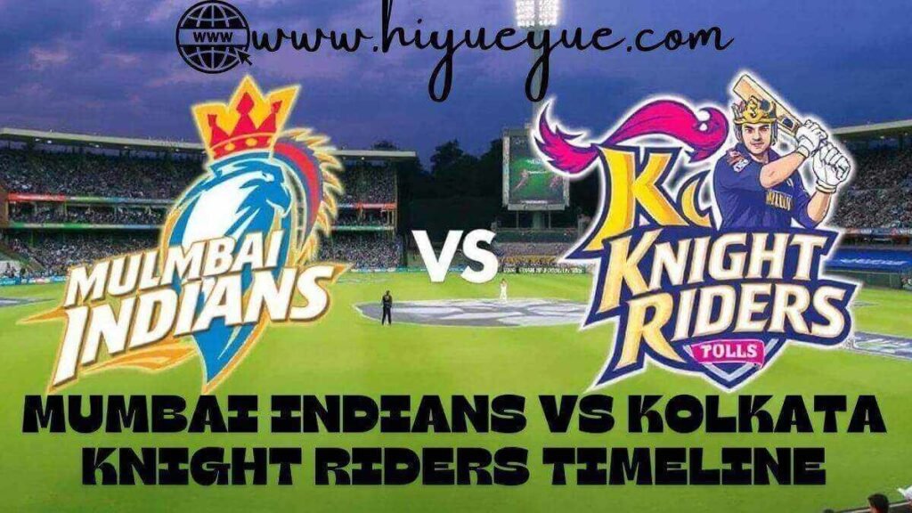 Mumbai Indians vs Kolkata Knight Riders Timeline